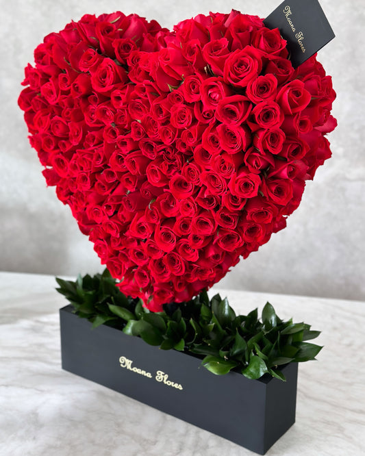 Arreglo 3D rosas rojas.