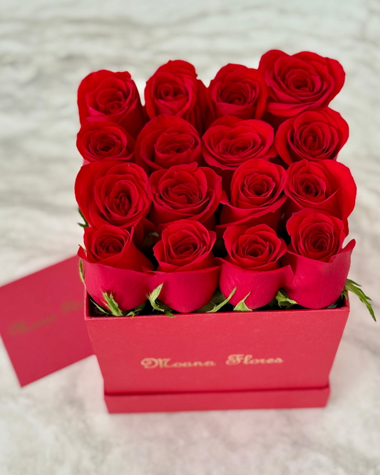 Rosas rojas cuadrada roja
