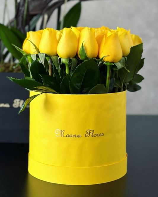 Rosas amarillas con follaje