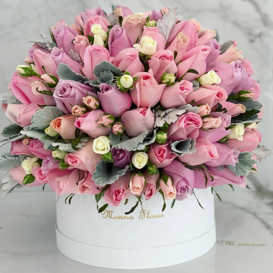 Domo premium rosas nautica, caricias con follaje.