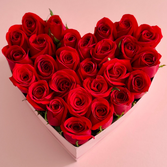 Rosas rojas corazón mini rosa.
