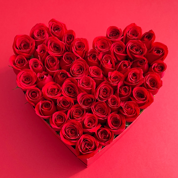 Rosas rojas corazón regular rojo.