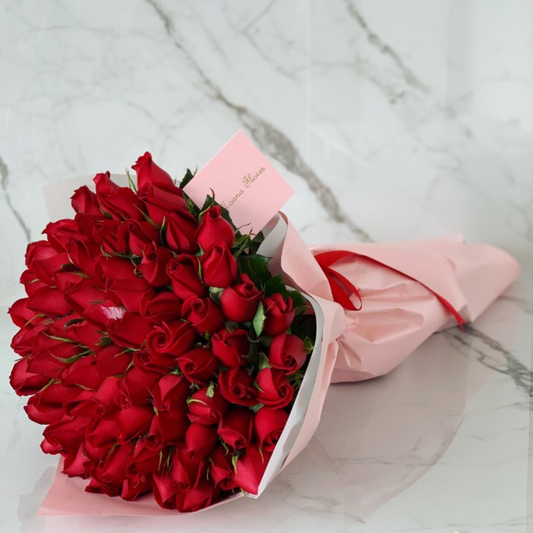 Bouquet rosas rojas 100 rosas