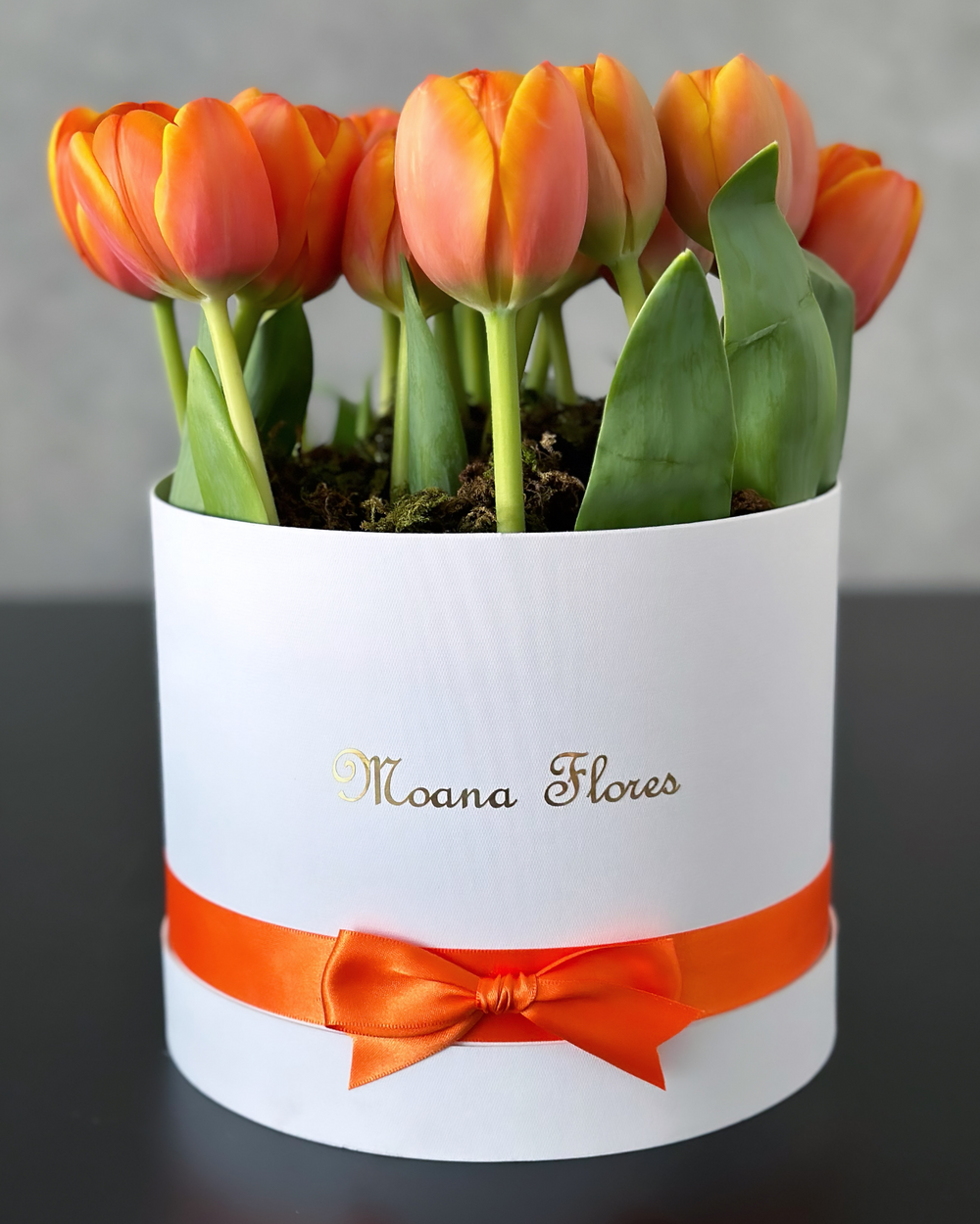 Tulipanes en caja
